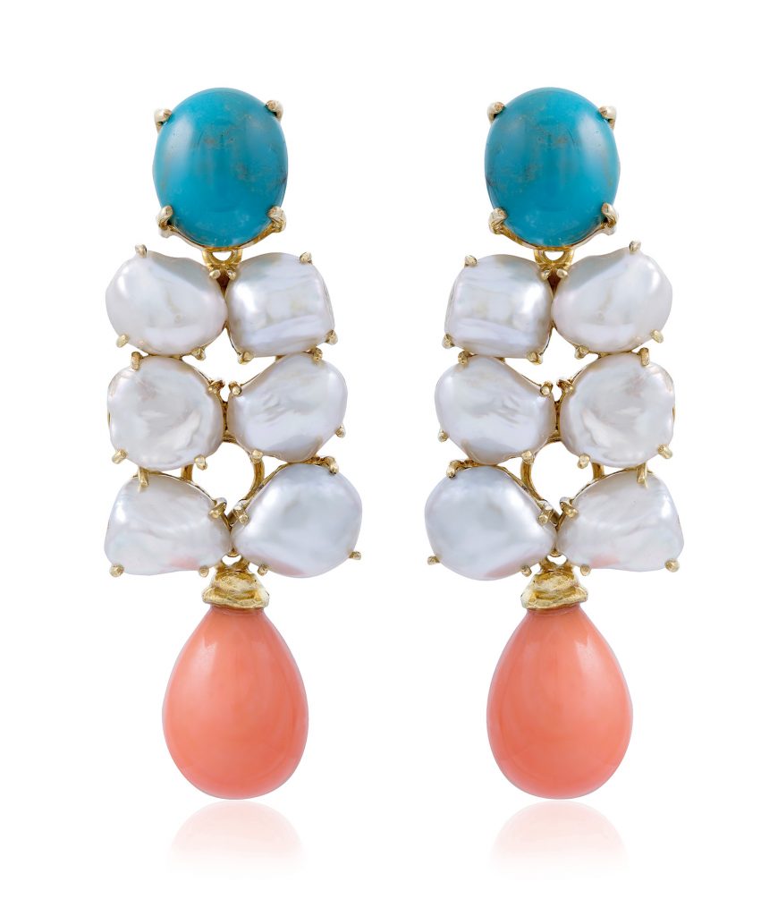 Turquoise Coral Earrings_kecil