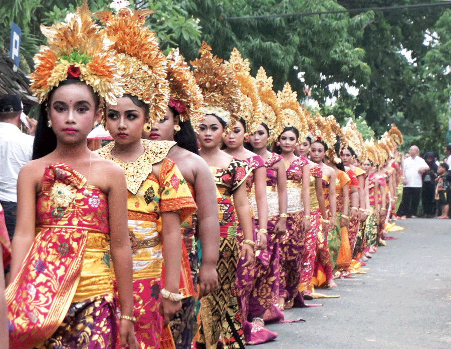 Mapeed or Mepeed a Balinese procession