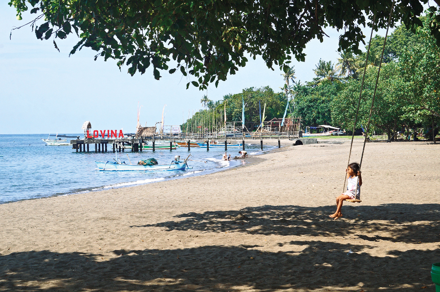 The quiet beach of lavina is a great escape from the bustling,