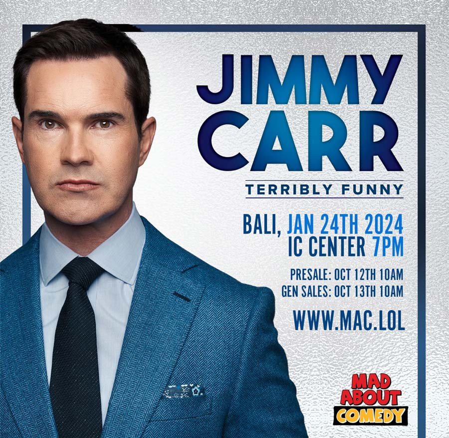 The Terribly Funny World Tour: Jimmy Carr Live in Bali this January 2024