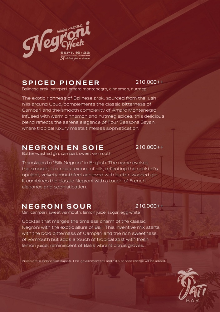 Negroni Week 2024 - Four Seasons Sayan 2