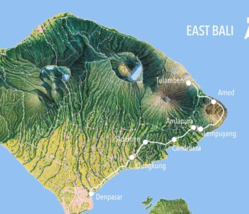 East Bali - Coloured Route Map LONG